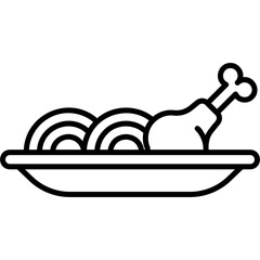 Chicken Noodle vector icon. Food and beverage icon line style. perfect use for logo, presentation, website, and more. modern icon design outline style