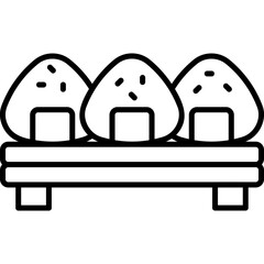 Onigiri vector icon. Food and beverage icon line style. perfect use for logo, presentation, website, and more. modern icon design outline style