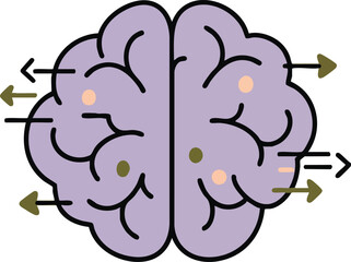 Brain icon with arrows mental process habit tracking