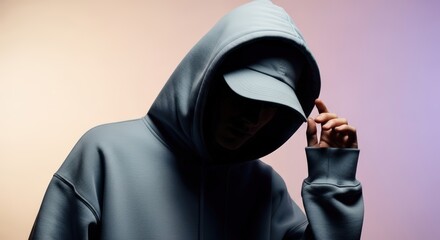 Hooded sweatshirt and baseball cap mockup for apparel branding and fashion design