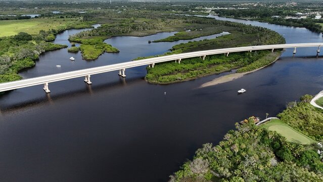 Fort Hamer Road over the upper Manatee River, Parrish, Florida