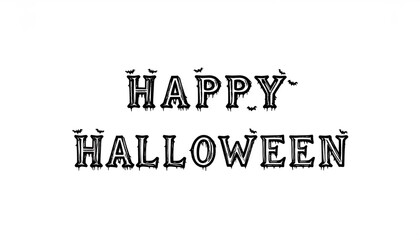 Joyous happy halloween card featuring creative horror text design on bright white background