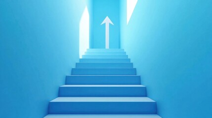 Blue Staircase to Success.