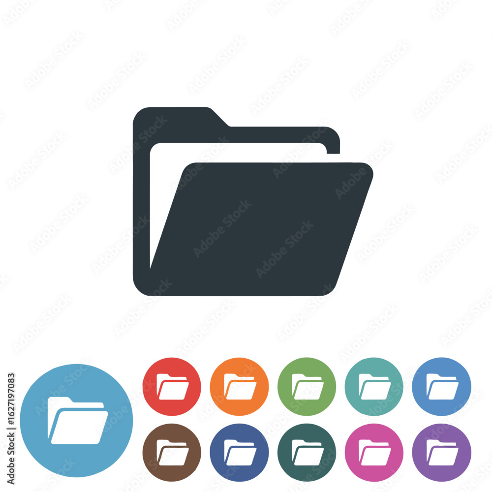 Poster minimalist folder icons set with various color options vector