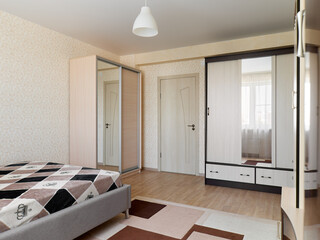 interior design. interior photography of an apartment for rent. One-room apartment with a simple...