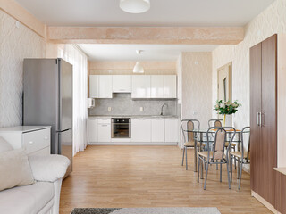 interior design. interior photography of an apartment for rent. One-room apartment with a simple...
