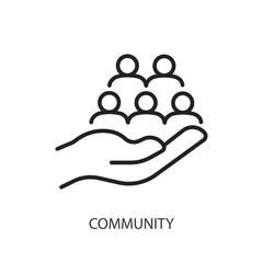 Community thin line vector icons.