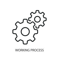 Working process thin line vector icons.