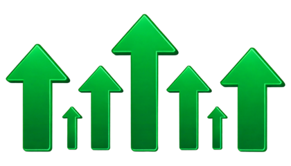 Green arrow up. Set of realistic objects.png