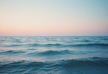 Obraz premium Retro Seascape Flat Film Grain Effect on Pastel Ocean Waves