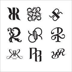 Creative Modern letter r logo set