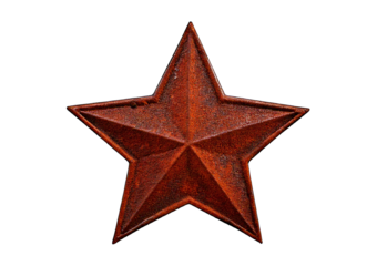 Rusty Metal Star isolated on transparent or white background
