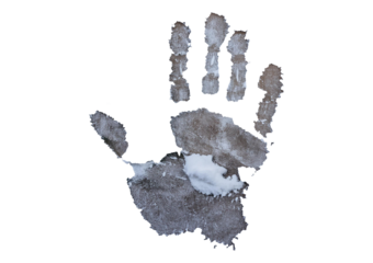 Hand print isolated on transparent or white Background