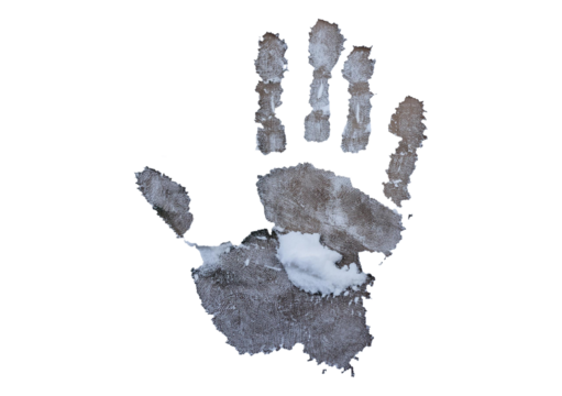 Hand print isolated on transparent or white Background