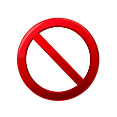 Fototapeta premium Prohibited sign,refusal denial warning and symbol on white png