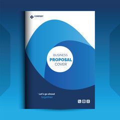 Blue Proposal cover Design Template concepts are adept for corporate Business	