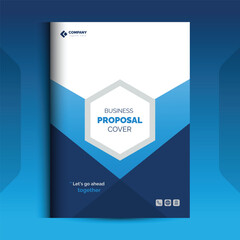 Blue Proposal cover Design Template concepts are adept for corporate Business	