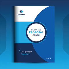 Blue Proposal cover Design Template concepts are adept for corporate Business	