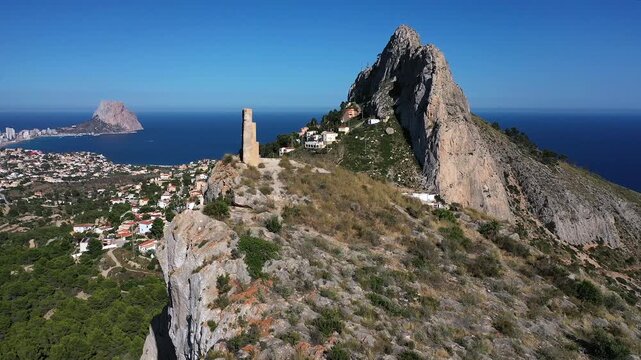 Aerial view of Morro de Toix between Calpe and Altea Bay, a fantastic area in the Mediterranean Altea, Spain.