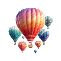 Obraz premium Colorful hot air balloons against black background