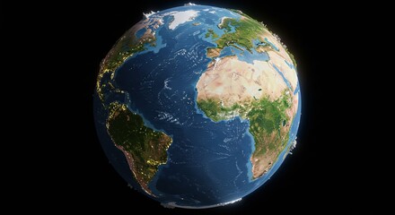 Fototapeta premium Earth with glowing city lights