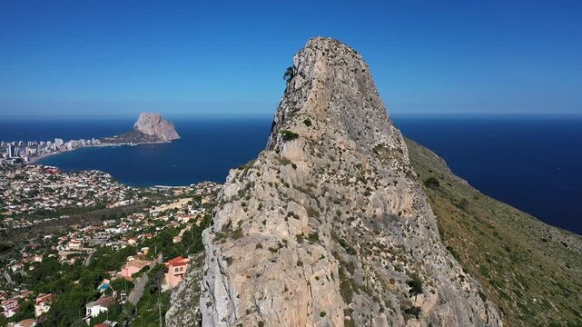 Aerial view of Morro de Toix between Calpe and Altea Bay, a fantastic area in the Mediterranean Altea, Spain.