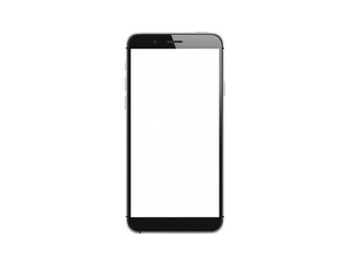 Modern smartphone with a sleek silver casing and a blank screen isolated on transparent background