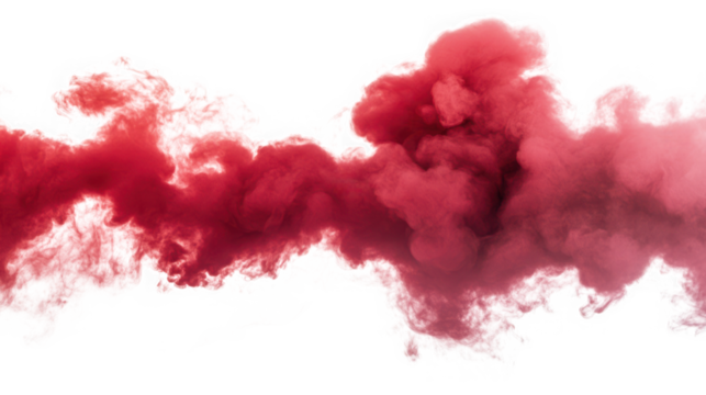 maroon red smoke cloud isolated on white and transparent background