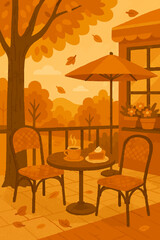 deserts and chairs on the cafe