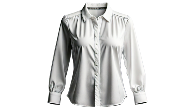 white women's blouse on a white background 