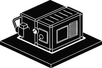 power generator isometric view silhouette vector icon