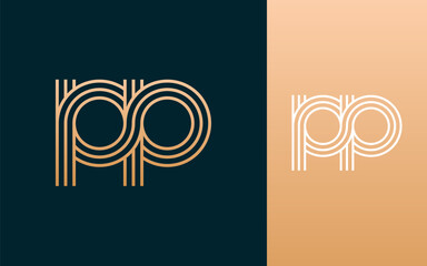 Modern elegant PP letter logo design vector