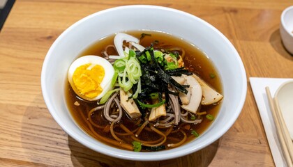 bibim guksu soba noodle, buckwheat cold noodle soup 