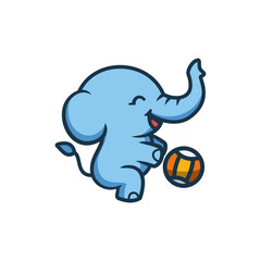 Playful Baby Elephant with Ball