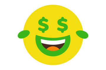 A whimsical 3D cartoon dollar sign icon, creatively crafted from coins and an eco-friendly leaf, symbolizes success and green finance