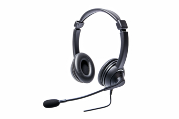 Modern black headset with microphone for clear communication