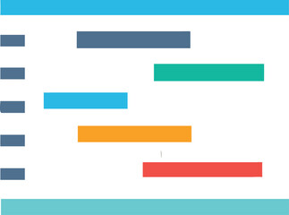 Colorful horizontal bars chart graphic