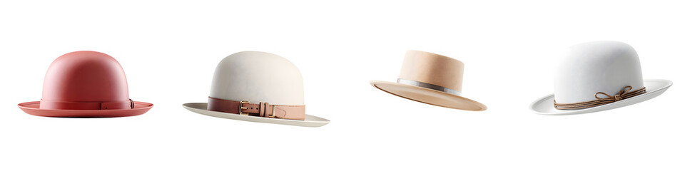 Classic Hat Collection on White Backdrop