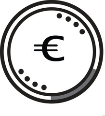 Euro Currency Dzigh Style Vector BW
