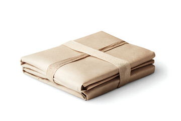 Thoughtfully wrapped stack of gifts tied with natural twine, evoking a sense of anticipation and eco-conscious gifting.
