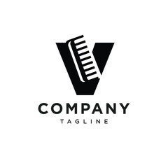 Letter V Comb Logo Icon Vector