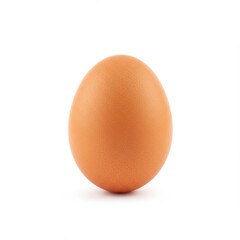 Single brown egg isolated on white background for culinary and dietary uses