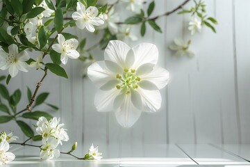 Jasmine Dreams Beautiful White Flower Against Pure White Background