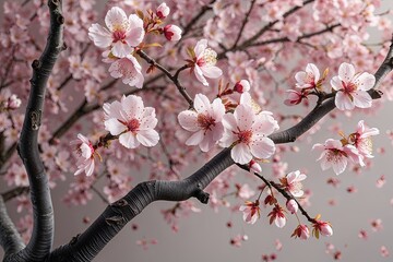 Cherry Blossom Twig Artwork Inspired by Nature Floral Design