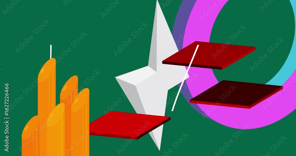 Aufkleber geometrical graphic retro theme background animation with place for text. minimal geometric elements