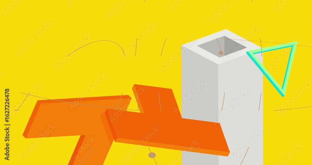 Poster geometrical graphic retro theme background animation with place for text. minimal geometric elements