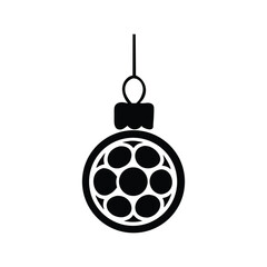 Christmas Ornament Bauble Silhouette Vector on White Background
