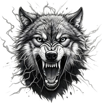 Majestic wolf illustration captures the wild spirit, perfect for nature enthusiasts and animal art collections.