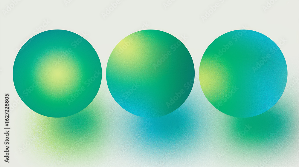 Poster three gradient spheres creating a modern and abstract composition