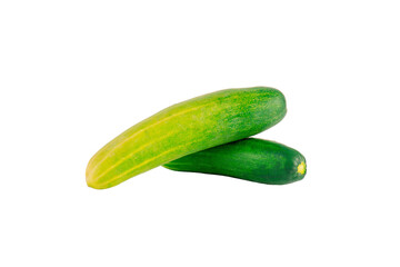 Fresh cucumbers on transparent background.